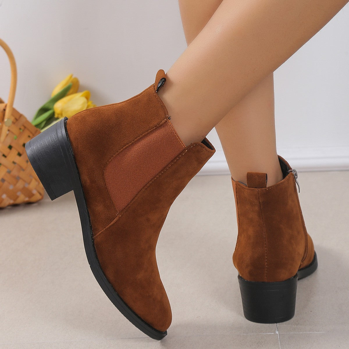 Plus Size Women's Women's Casual Boots Solid Color Wedge Snow Boots - DANCING WITH SHOES