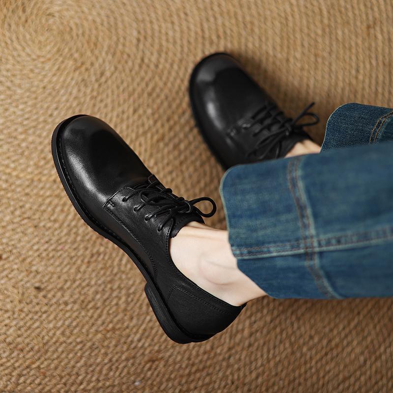 British Style Lace-up Leather Shoes - DANCING WITH SHOES
