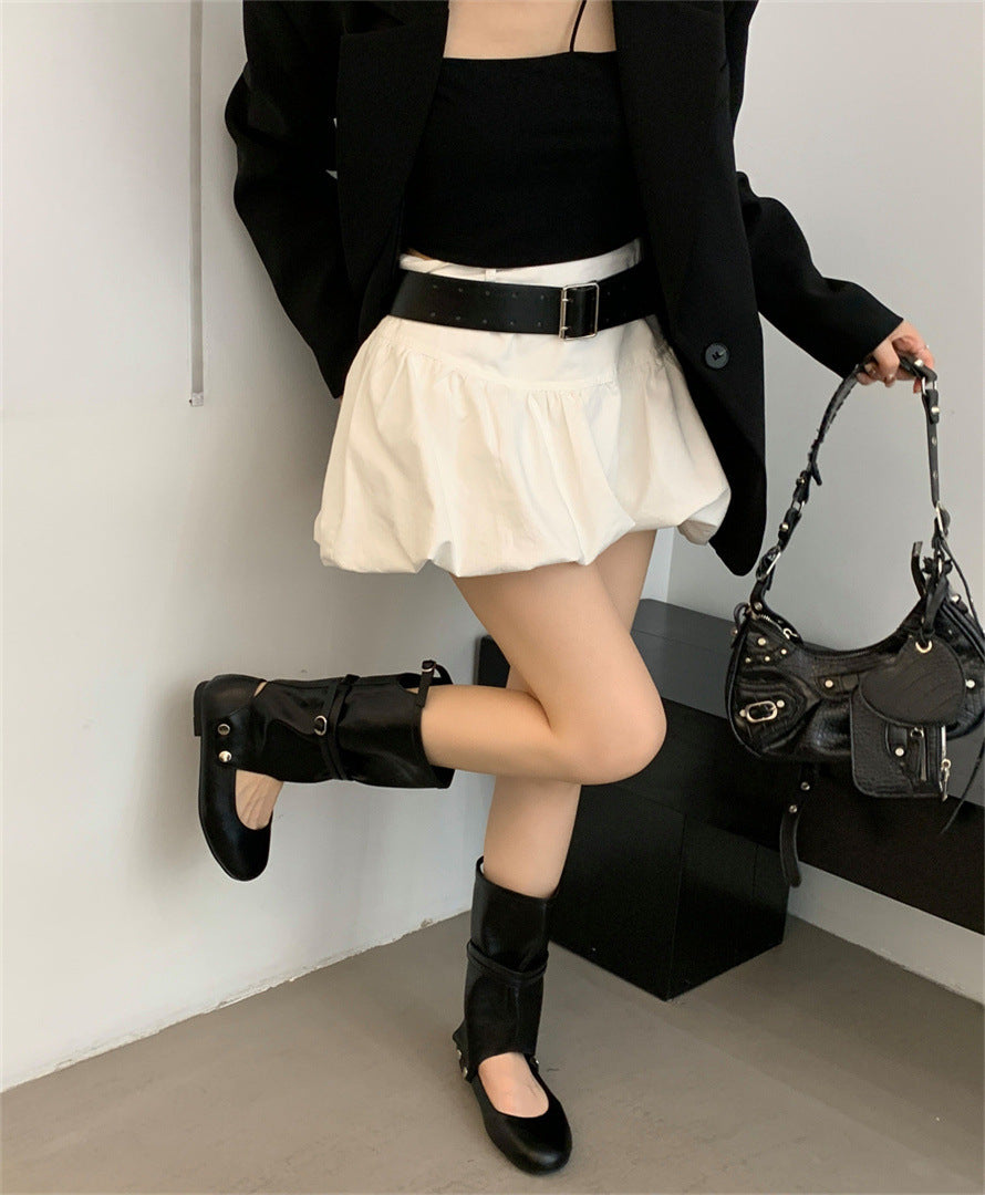 Niche Design Two-way Pants Brushed Hollow-out Mid-calf Length Loose Socks Boots - DANCING WITH SHOES