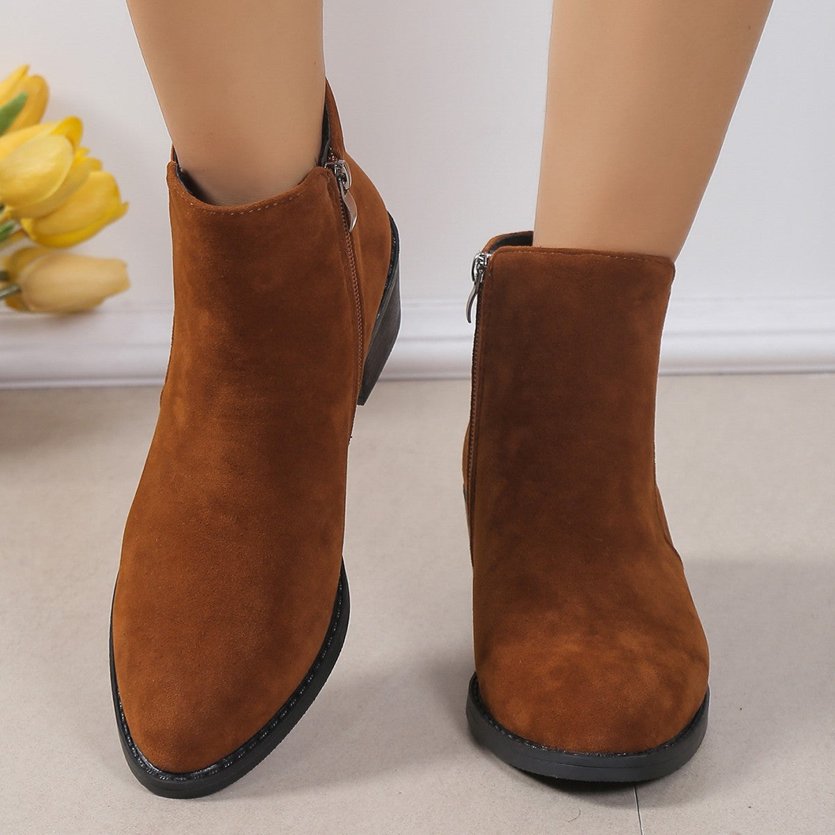 Plus Size Women's Women's Casual Boots Solid Color Wedge Snow Boots - DANCING WITH SHOES