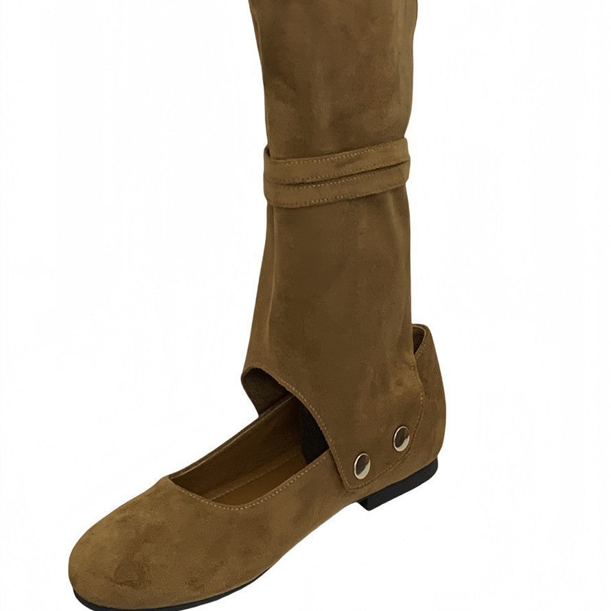 Niche Design Two-way Pants Brushed Hollow-out Mid-calf Length Loose Socks Boots - DANCING WITH SHOES
