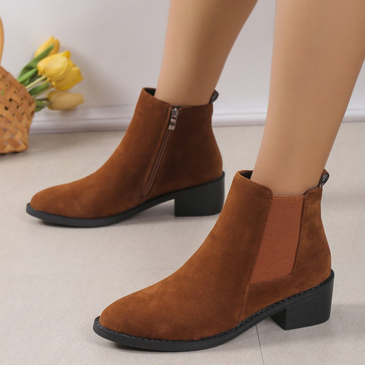 Plus Size Women's Women's Casual Boots Solid Color Wedge Snow Boots - DANCING WITH SHOES
