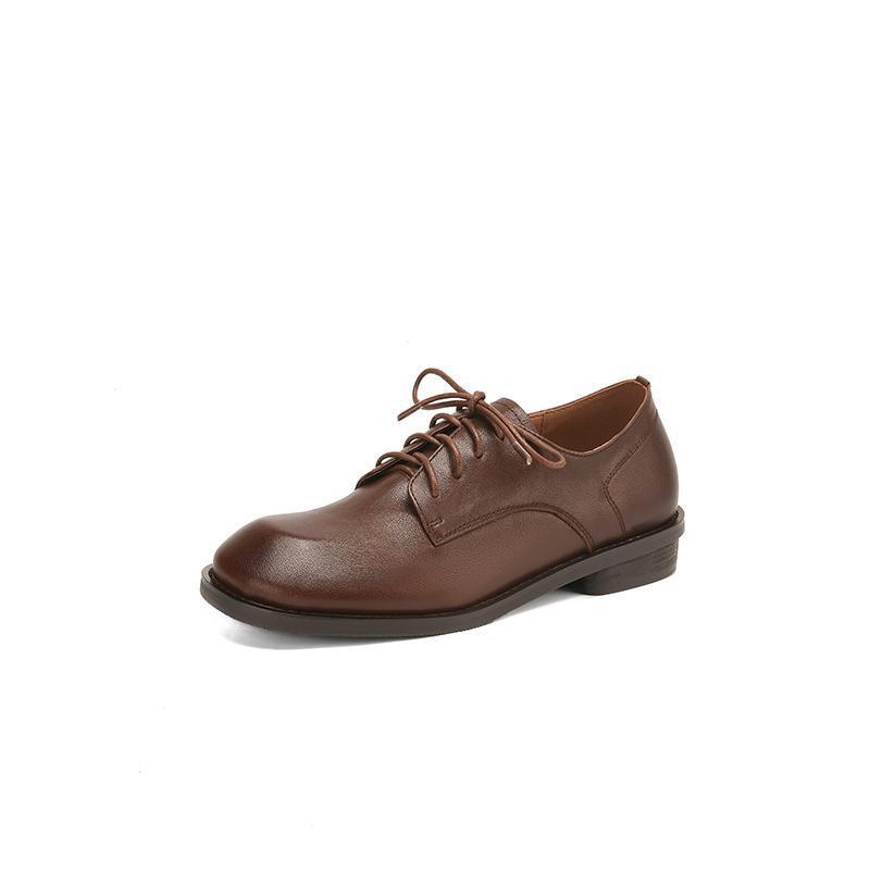 British Style Lace-up Leather Shoes - DANCING WITH SHOES
