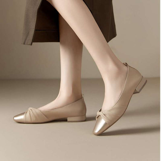 Low Heel Low-cut Pumps Spring Dress Soft Bottom Women's Gommino Kafuu French Mary Jane - DANCING WITH SHOES