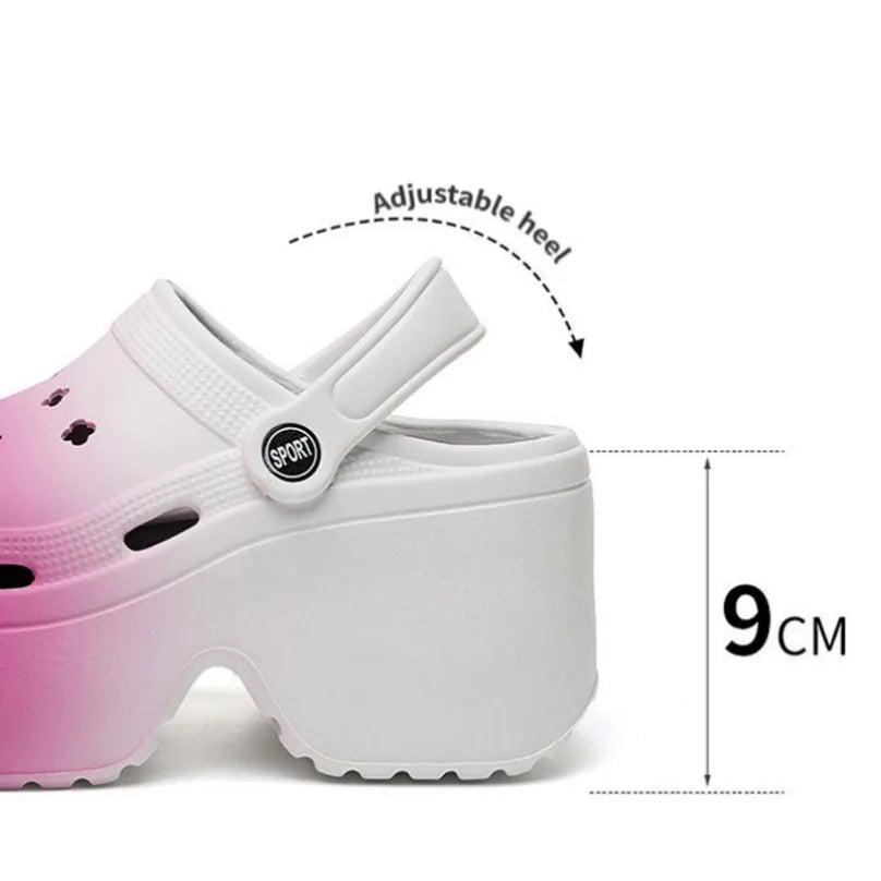 House Slipper Platform High Heel Wedge Clog Woman Sandal Flip Flops Beach Chunky Cloud Home Garden Shoe Female Slides Outdoor