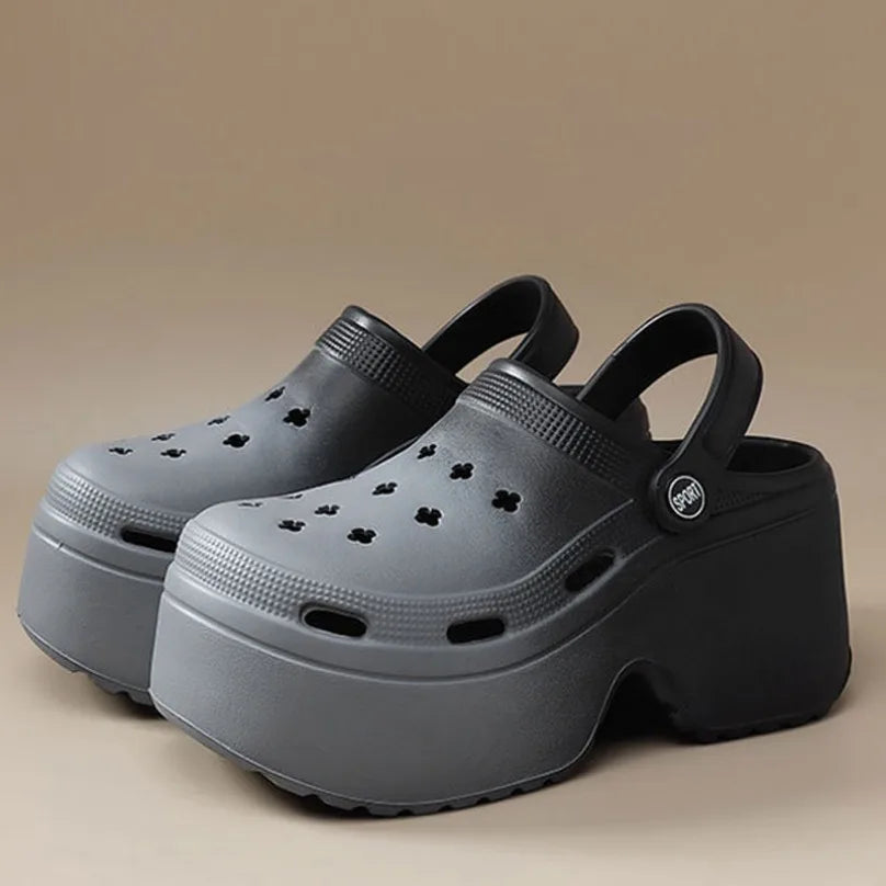 House Slipper Platform High Heel Wedge Clog Woman Sandal Flip Flops Beach Chunky Cloud Home Garden Shoe Female Slides Outdoor