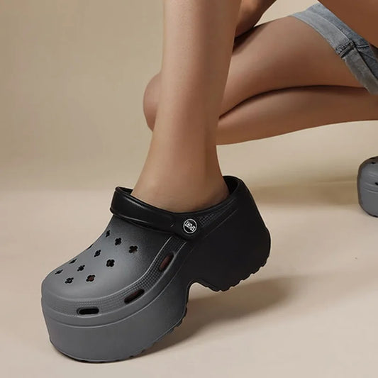House Slipper Platform High Heel Wedge Clog Woman Sandal Flip Flops Beach Chunky Cloud Home Garden Shoe Female Slides Outdoor