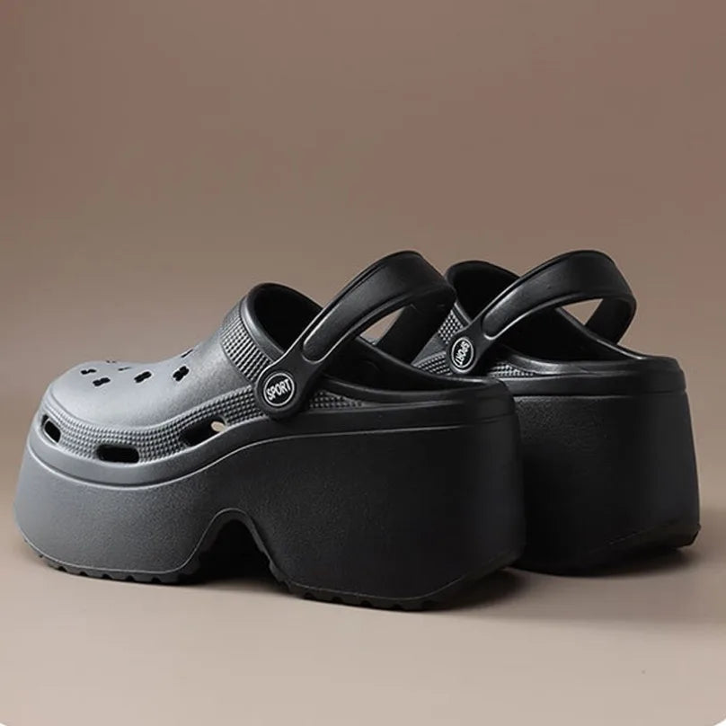 House Slipper Platform High Heel Wedge Clog Woman Sandal Flip Flops Beach Chunky Cloud Home Garden Shoe Female Slides Outdoor
