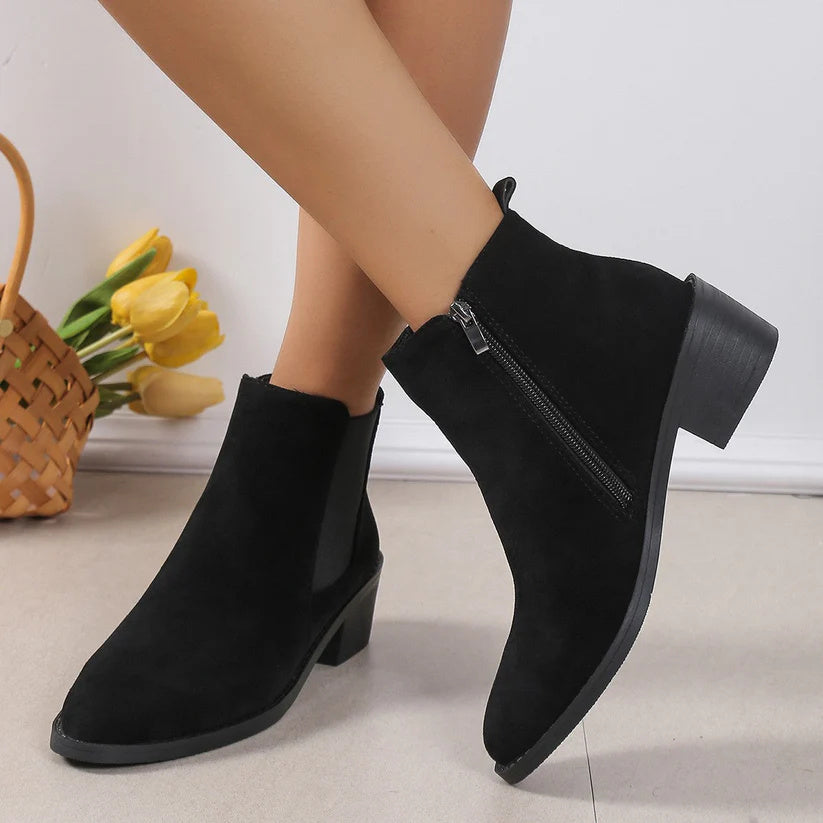 Plus Size Women's Women's Casual Boots Solid Color Wedge Snow Boots - DANCING WITH SHOES