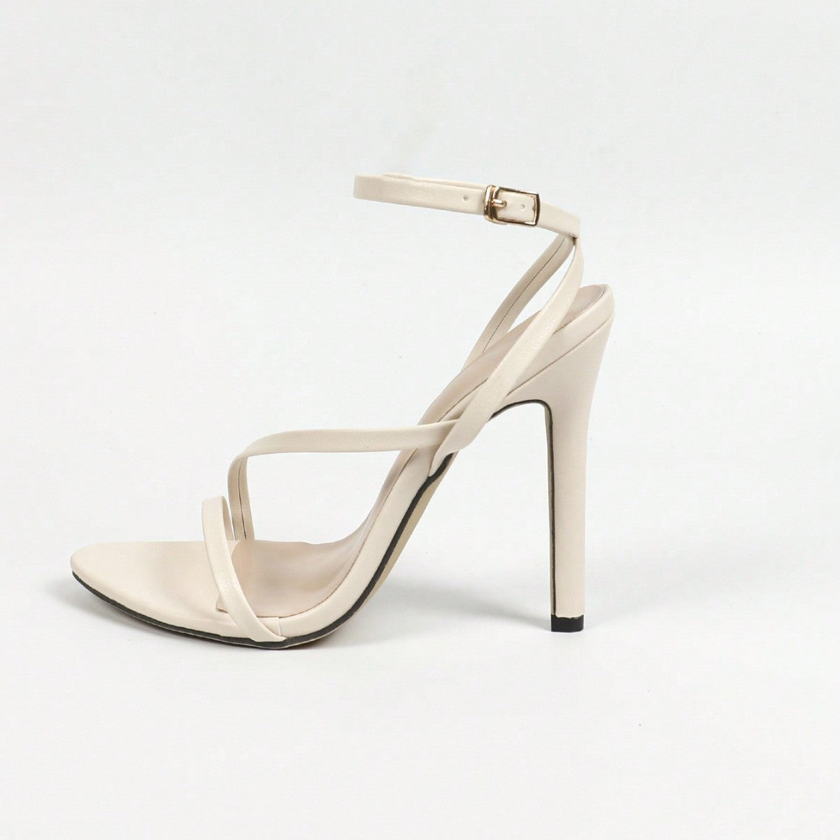 Women's Round Toe Open Toe Multi-stripe Cross Ankle Strap - DANCING WITH SHOES
