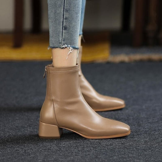 Chic Square Toe Boots