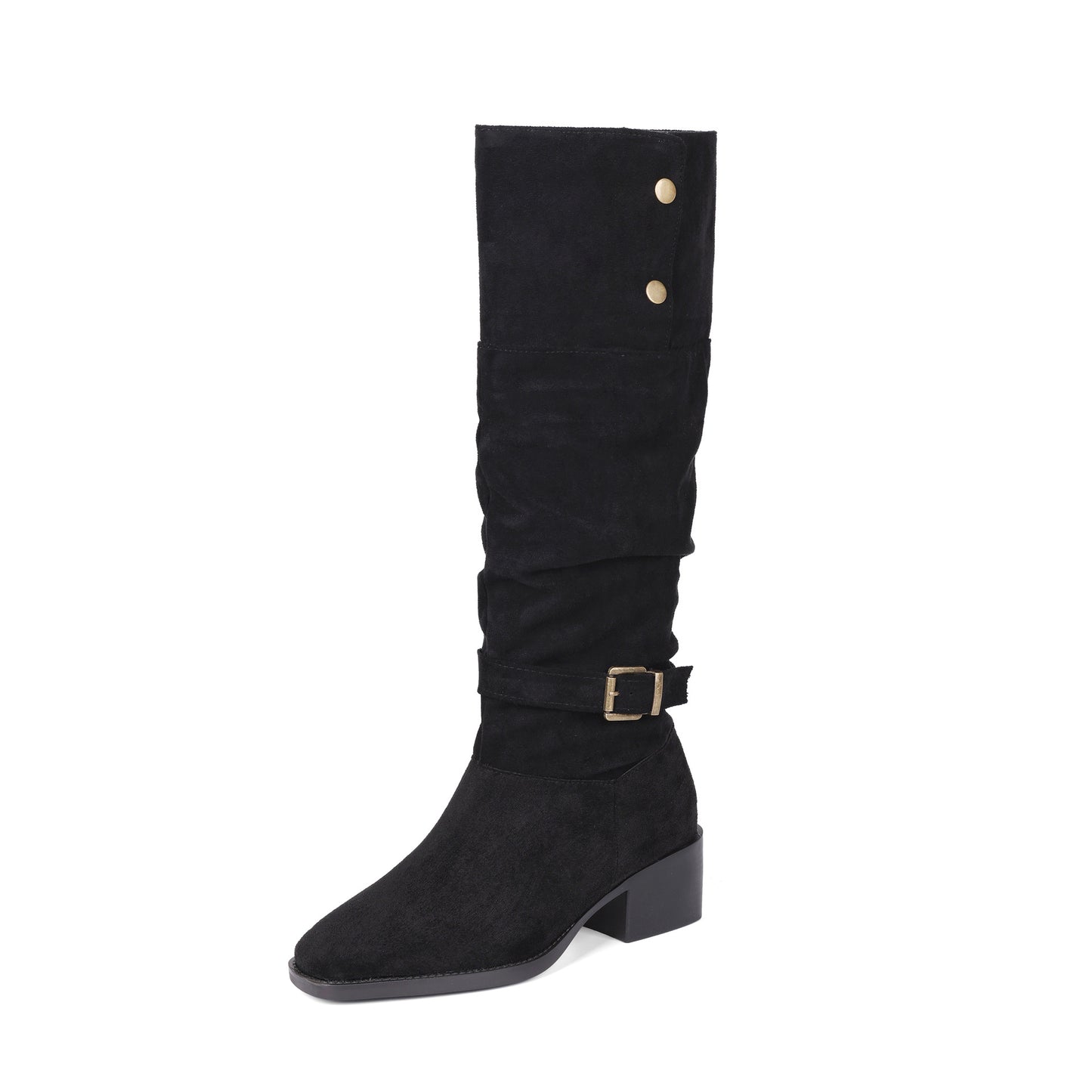 Chic Stacked Heel Ankle Boots