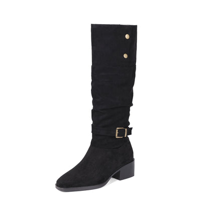 Chic Stacked Heel Ankle Boots
