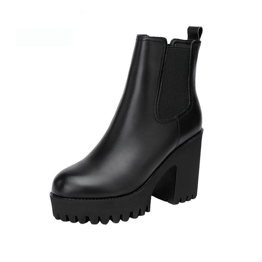 Chic Leather Mid-Calf Boots