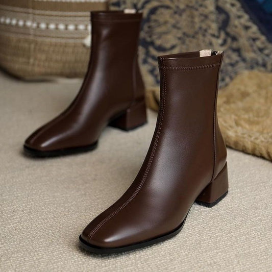 Chic Square Toe Boots