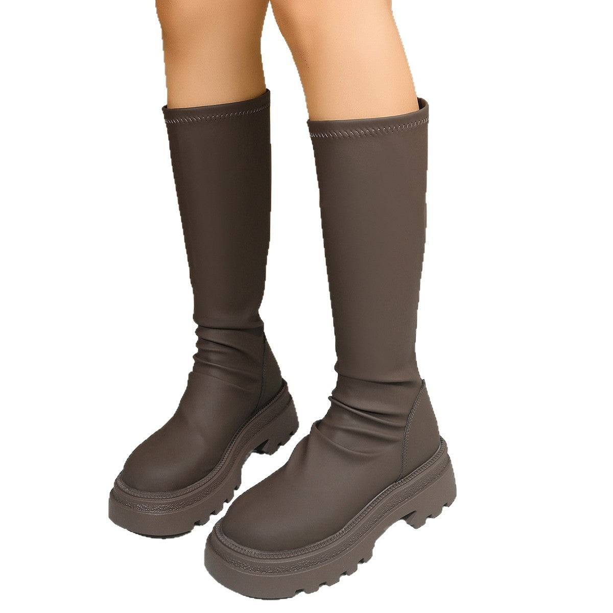 Women's Thick Bottom Retro Plus Size Boots - DANCING WITH SHOES