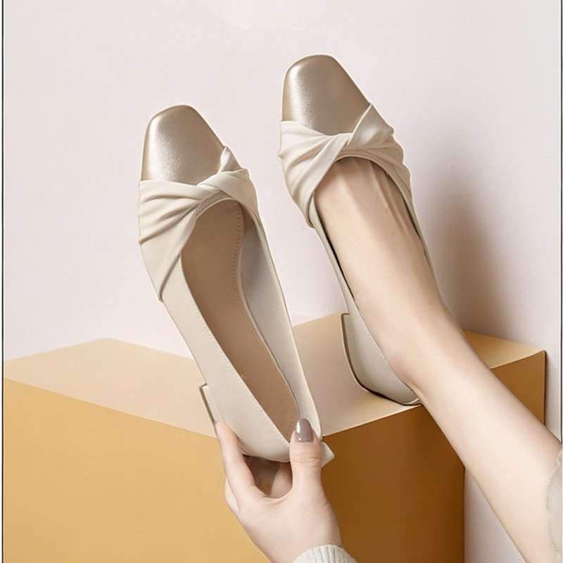Low Heel Low-cut Pumps Spring Dress Soft Bottom Women's Gommino Kafuu French Mary Jane - DANCING WITH SHOES