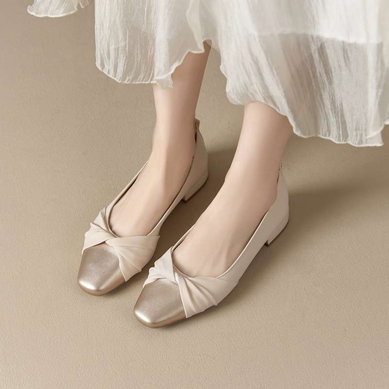 Low Heel Low-cut Pumps Spring Dress Soft Bottom Women's Gommino Kafuu French Mary Jane - DANCING WITH SHOES