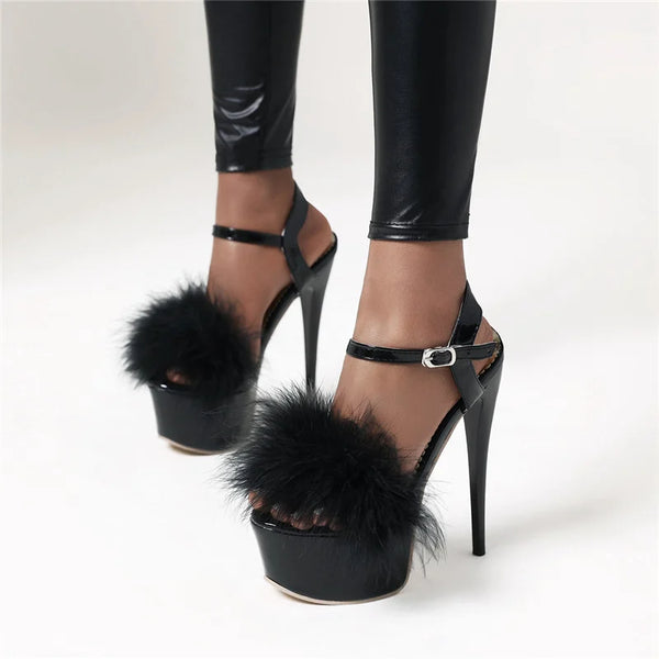 Chic Feather Dance Heels