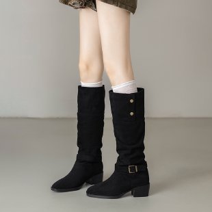 Chic Stacked Heel Ankle Boots