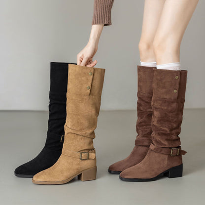 Chic Stacked Heel Ankle Boots